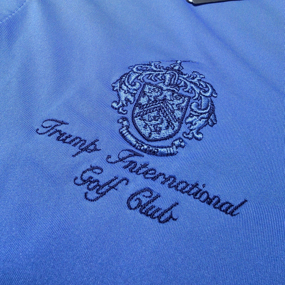 RLX Ralph Lauren Polo M Blue Trump Int Golf Club Performance Shirt - Picture 4 of 9